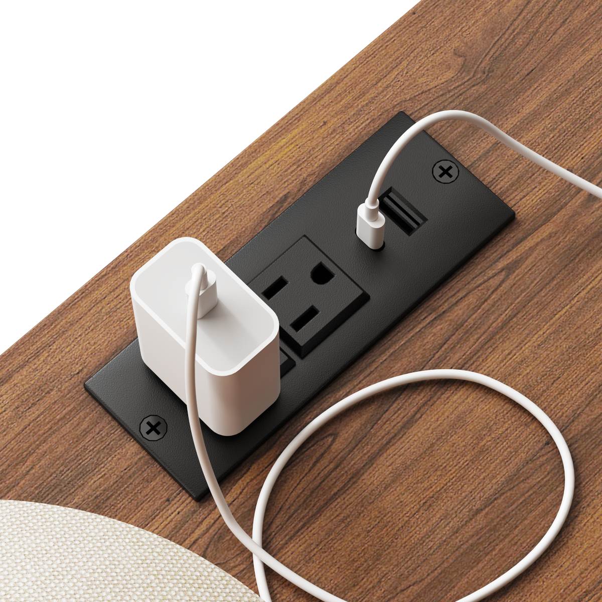 COLAMY Nightstand with Charging Station
