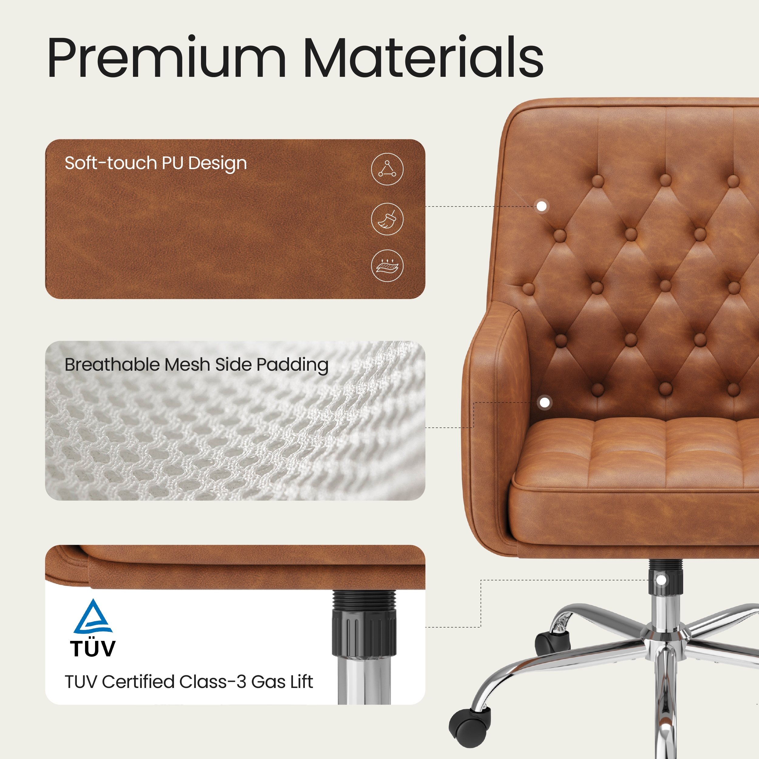 Colamy VERSO Multi-Scenario Swivel Chair with Tufted Back