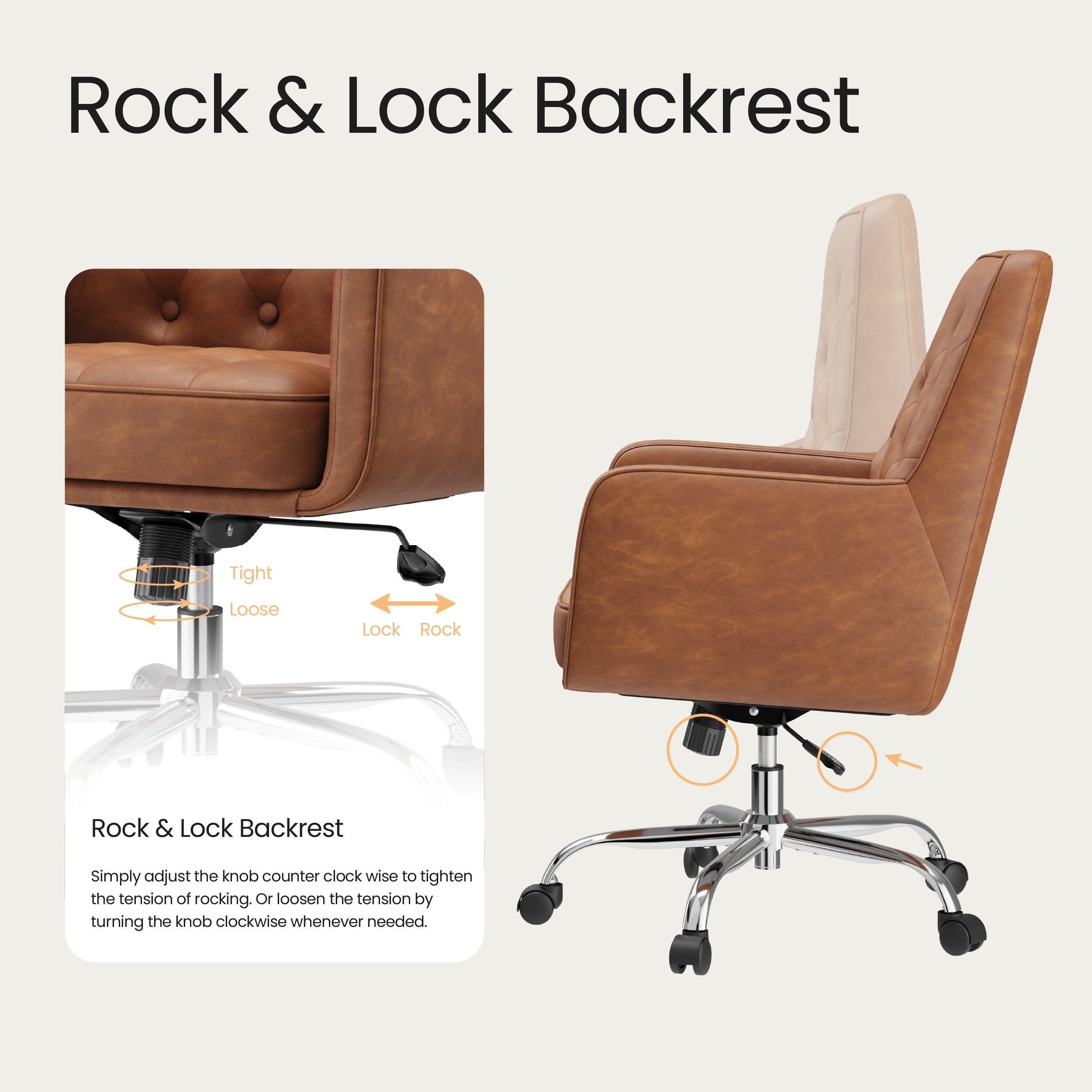 Colamy VERSO Multi-Scenario Swivel Chair with Tufted Back