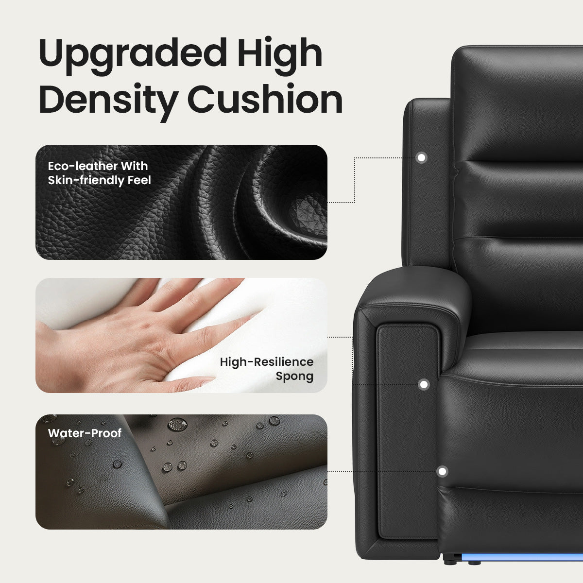 COLAMY AURA Power Recliner with Ambient Lighting