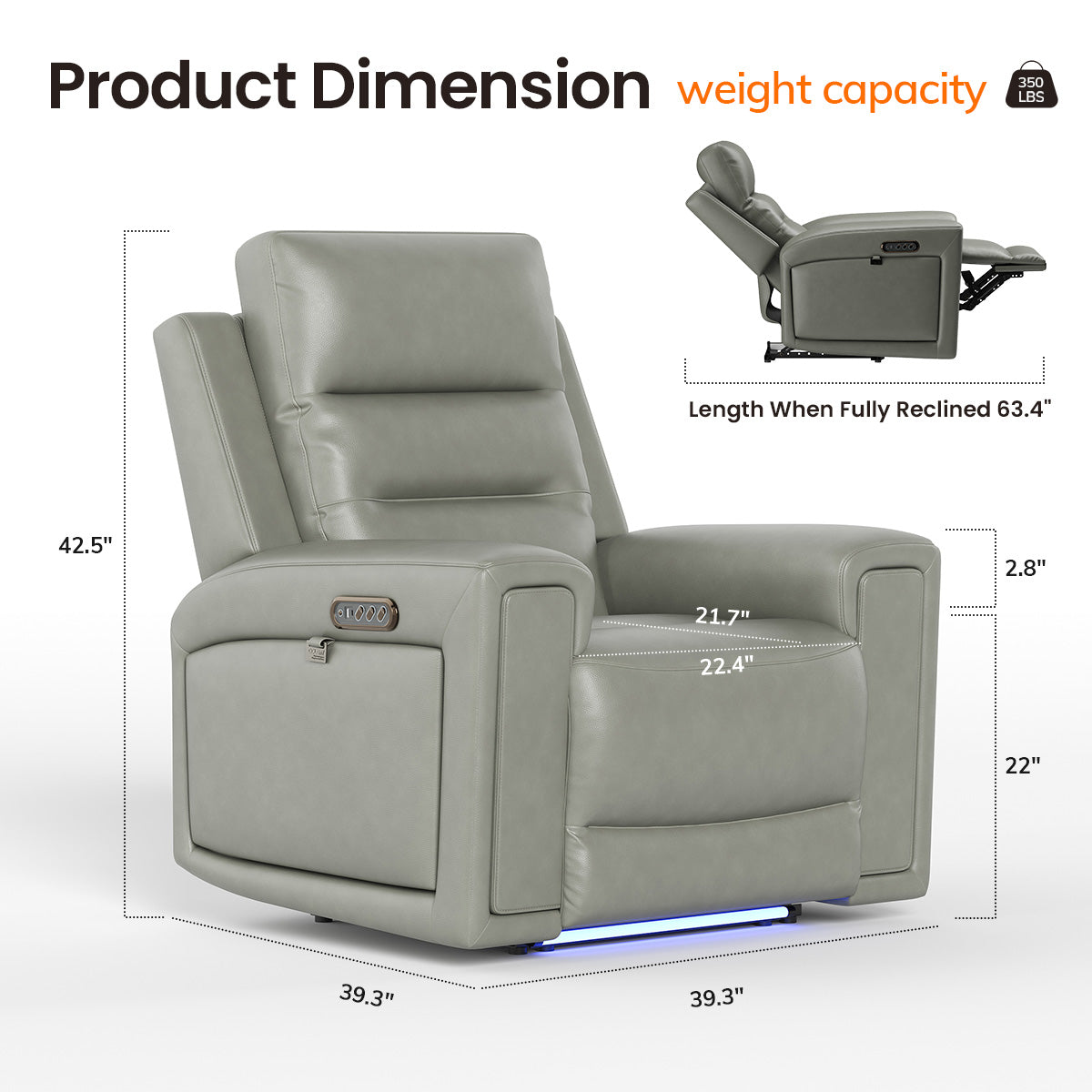 COLAMY AURA Power Recliner with Ambient Lighting