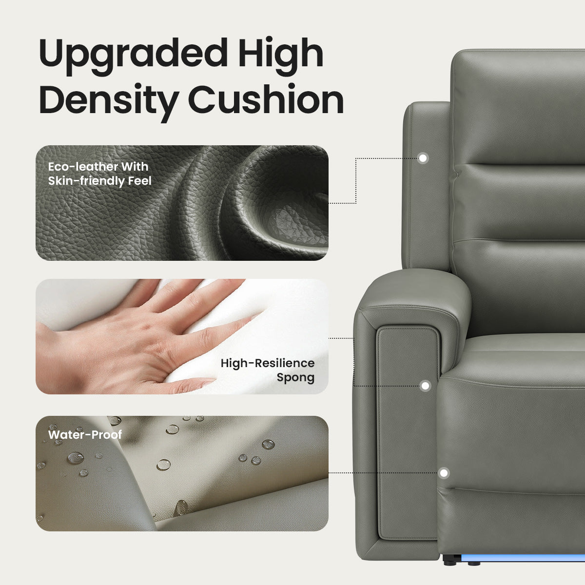 COLAMY AURA Power Recliner with Ambient Lighting