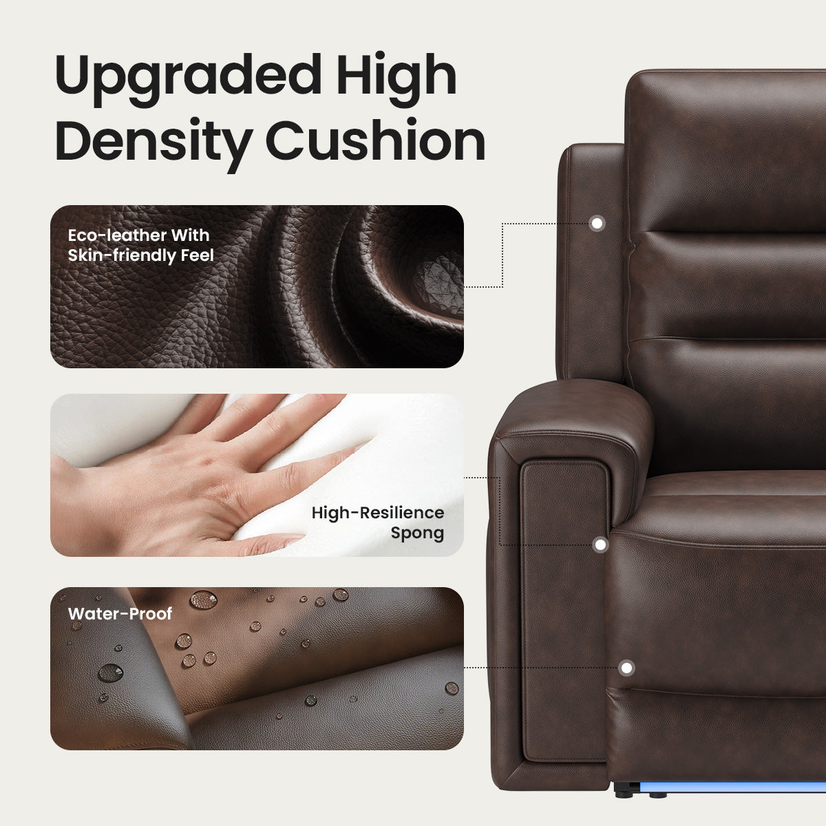 COLAMY AURA Power Recliner with Ambient Lighting