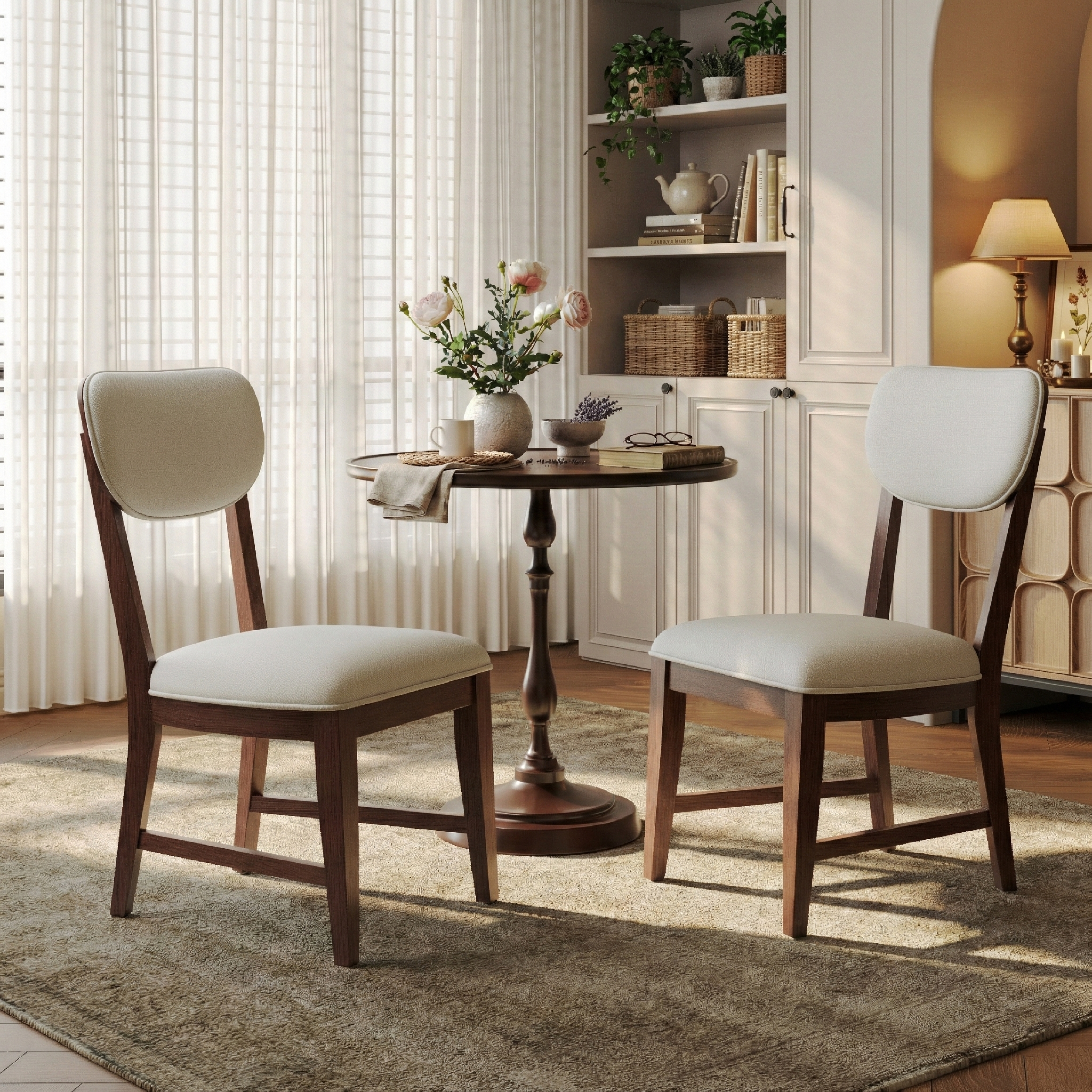 COLAMY PURA Solid Wood Dining Chair with OEKO-TEX® Fabric