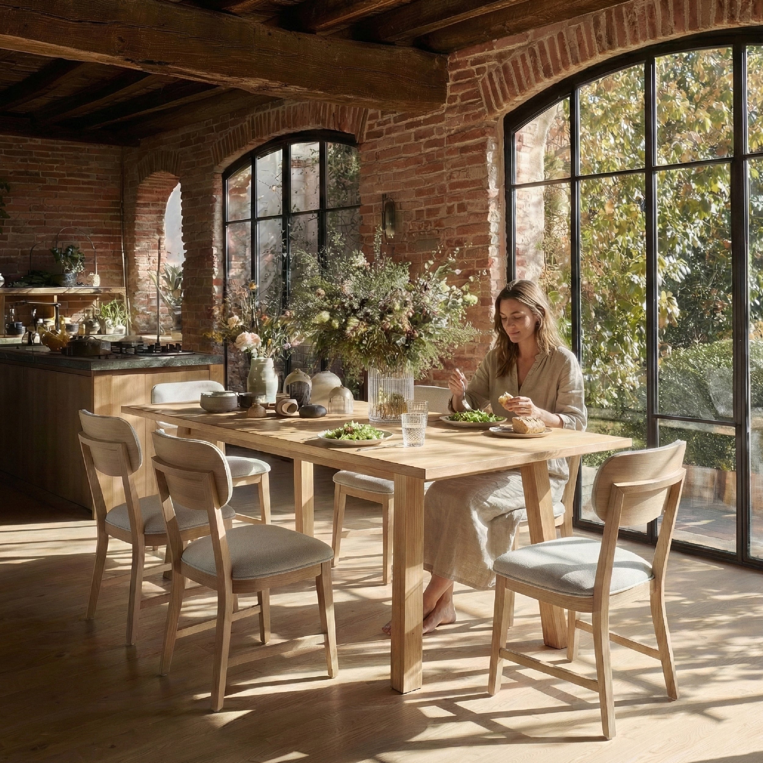 COLAMY PURA Solid Wood Dining Chair with OEKO-TEX® Fabric