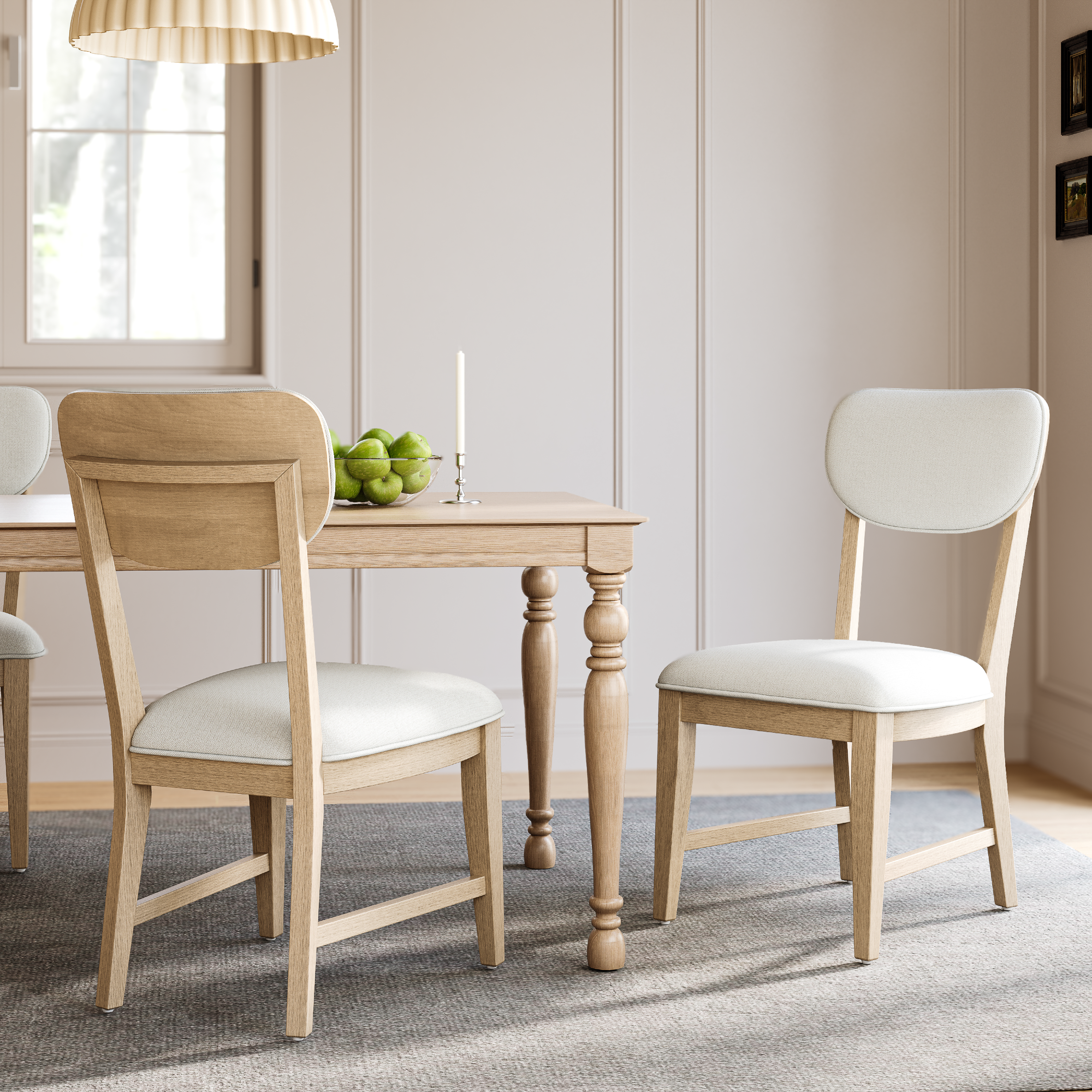 COLAMY PURA Solid Wood Dining Chair with OEKO-TEX® Fabric