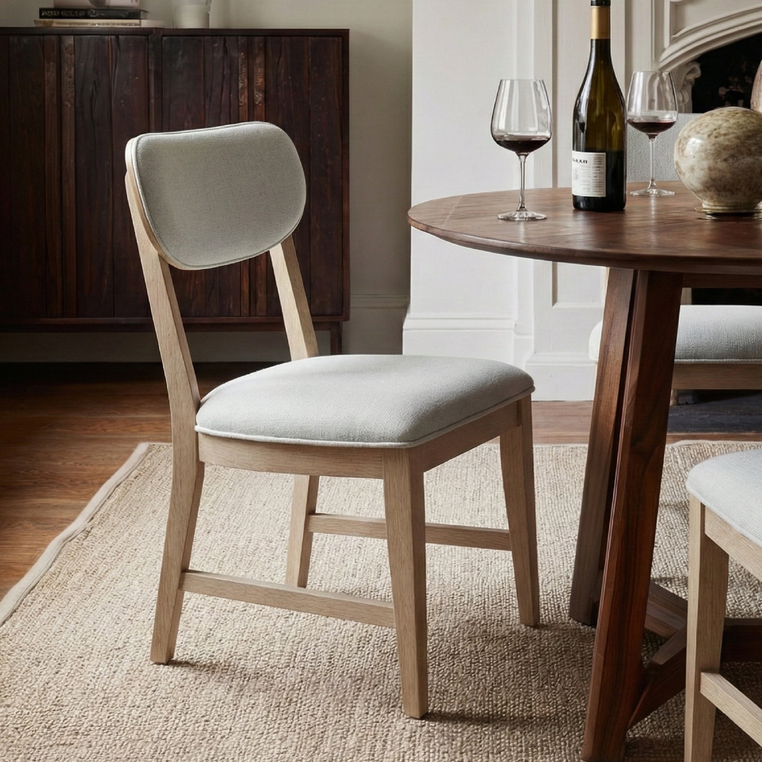 COLAMY PURA Solid Wood Dining Chair with OEKO-TEX® Fabric