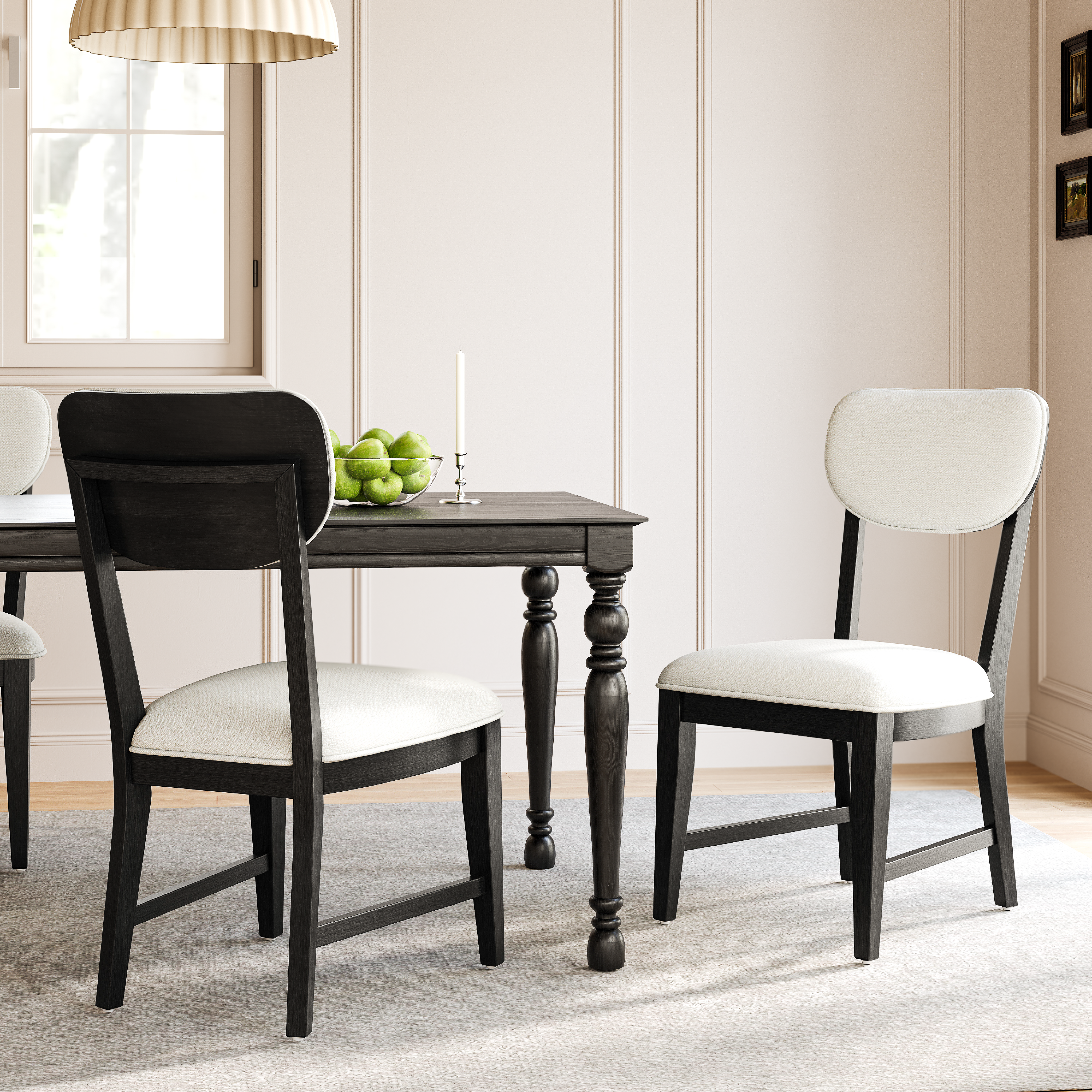 COLAMY PURA Solid Wood Dining Chair with OEKO-TEX® Fabric