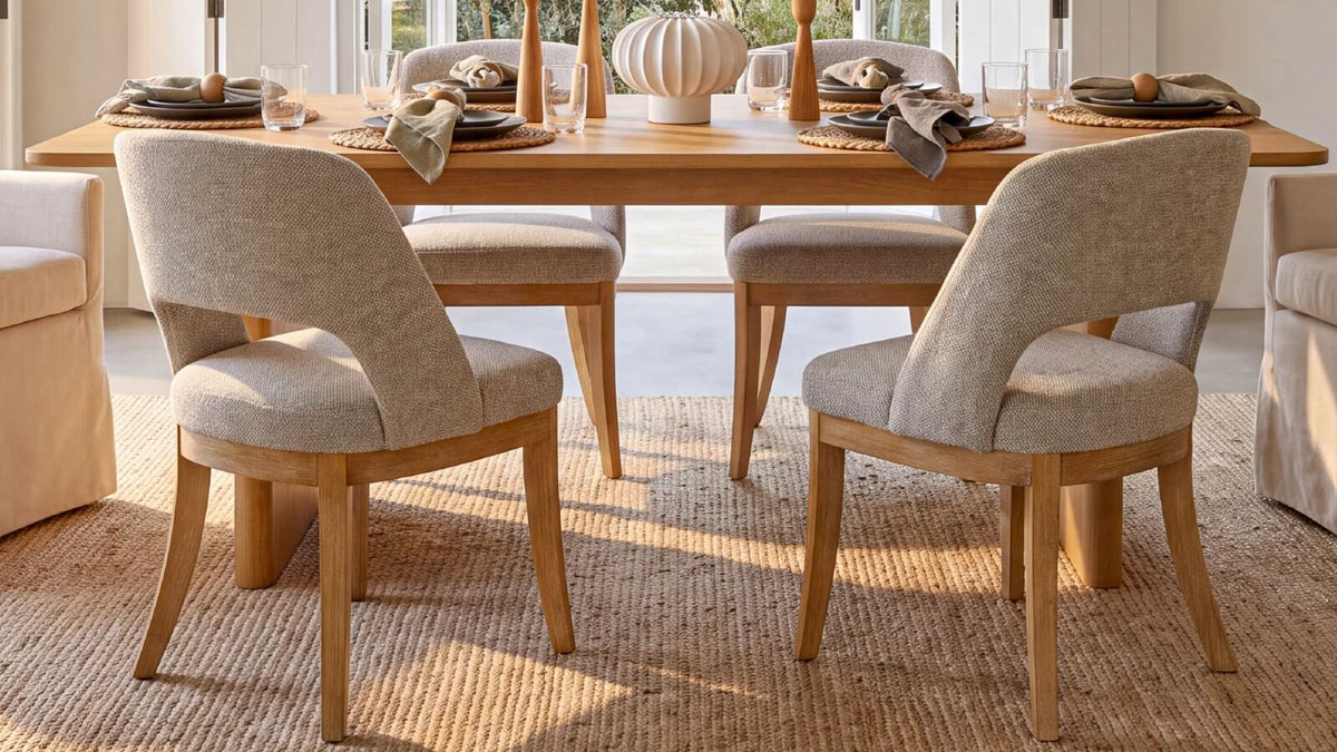 how much space between dining chairs
