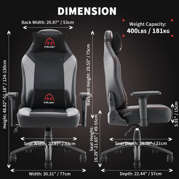 COLAMY 400lbs Big & Tall Gaming Chair Ergonomic Office PC Chair Model.91306