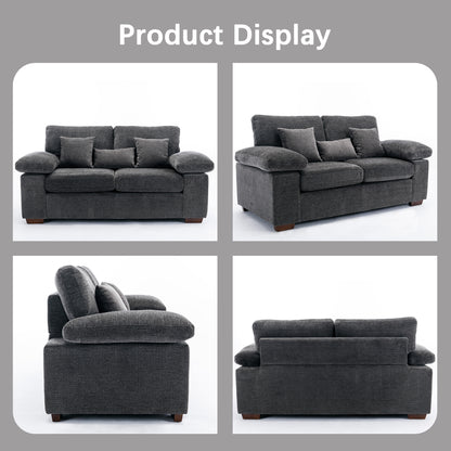 COLAMY 73“ Upholstered Chenille Modern Sofa with 3 Pillows