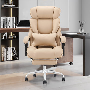 COLAMY Leather 300lbs Office Chair Reclining Gaming Chair with Footrest Model.6754