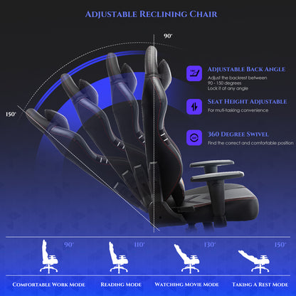 COLAMY Ergonomic High-back Big & Tall Reclining Gaming Chair Model.1325