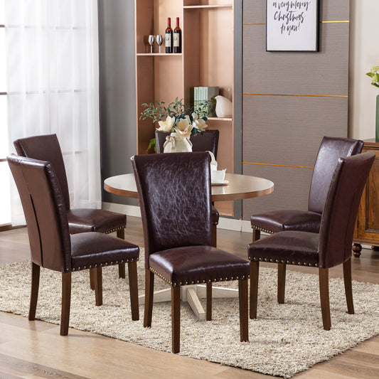 COLAMY Classic Parsons Dining Chair Kitchen Side Chair with Nailhead Trim