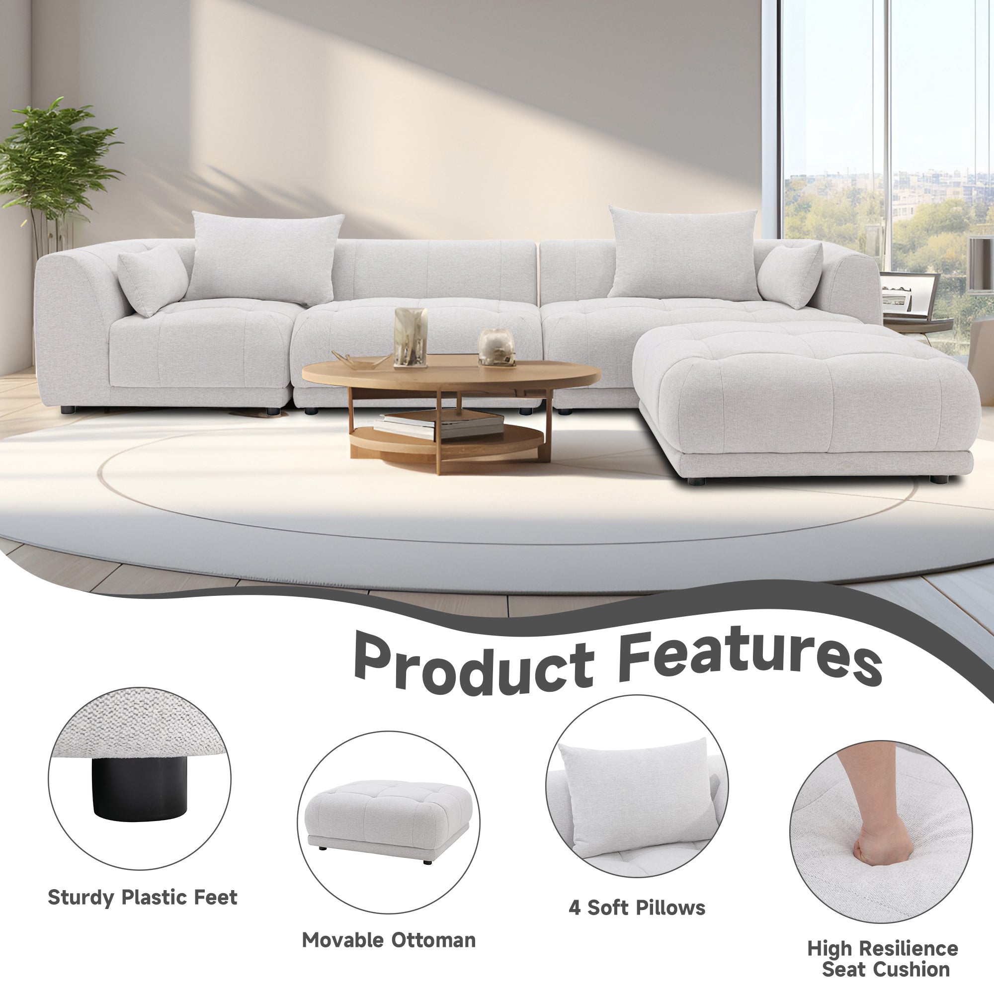COLAMY NUBO Modular Minimalist Sofa