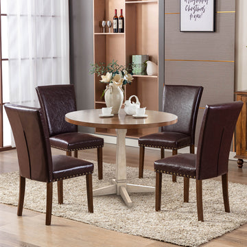 COLAMY Classic Parsons Dining Chair Kitchen Side Chair with Nailhead Trim