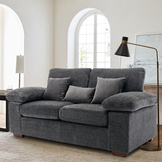COLAMY 73“ Upholstered Chenille Modern Sofa with 3 Pillows