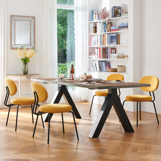 COLAMY Modern Fabric Dining Chairs Upholstered Dining Room Kitchen Chairs