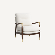COLAMY AURA Mid-Century Upholstered Wood Frame Accent Chair