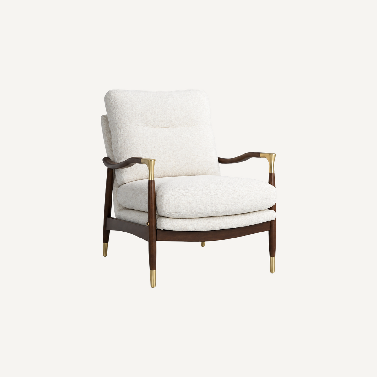 COLAMY AURA Mid-Century Upholstered Wood Frame Accent Chair