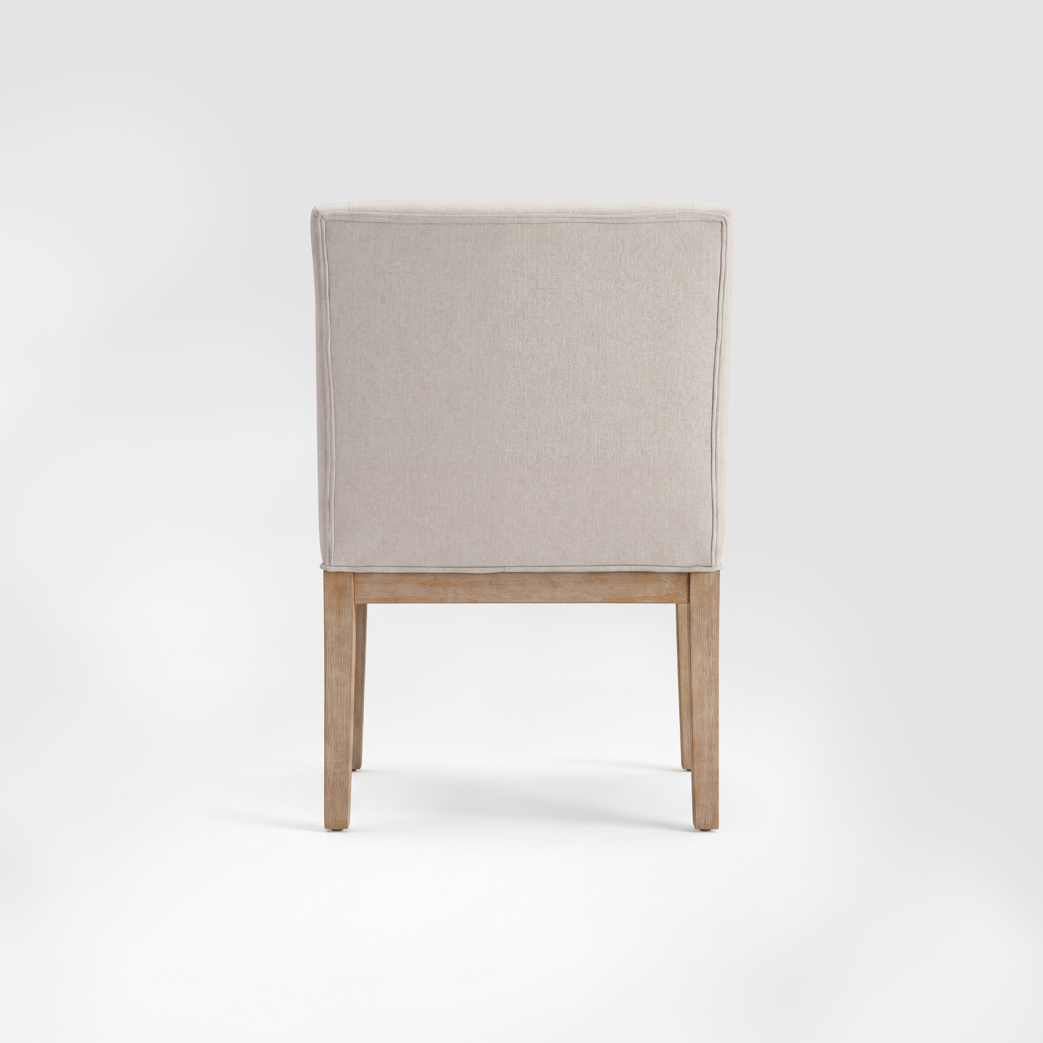 COLAMY ELVIA Upholstered Dining Chair with Arms – Solid Wood Frame
