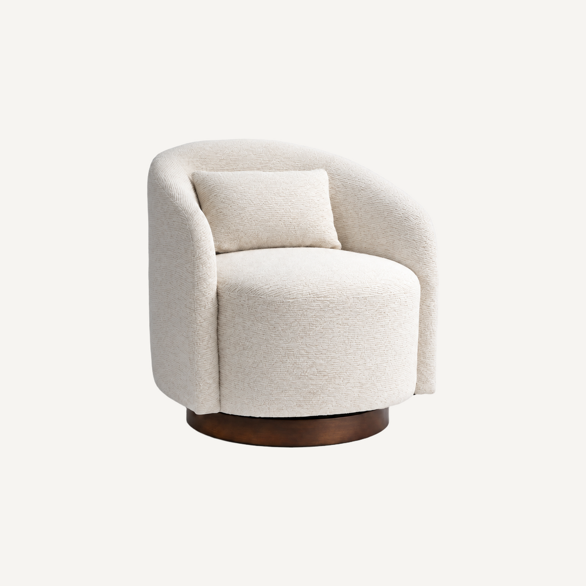 COLAMY AURA Rounded Barrel Swivel Accent Chair
