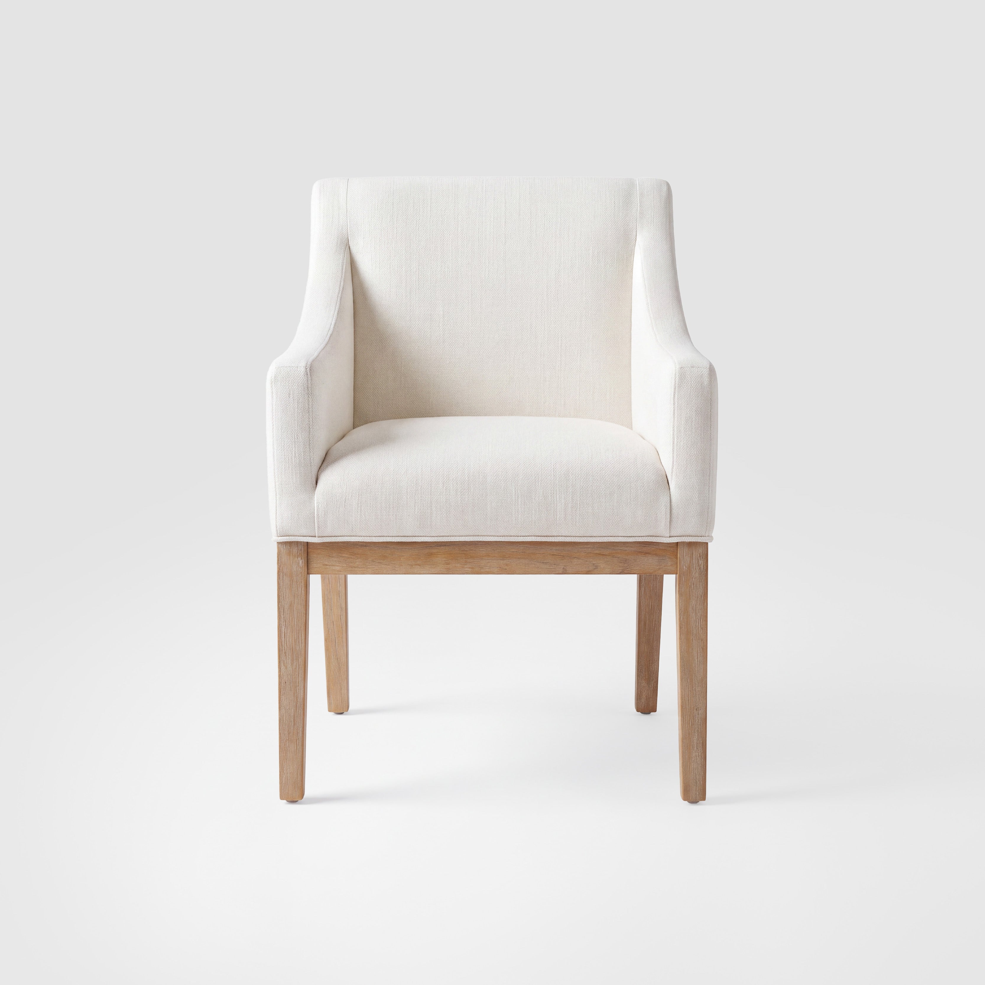COLAMY ELVIA Upholstered Dining Chair with Arms – Solid Wood Frame