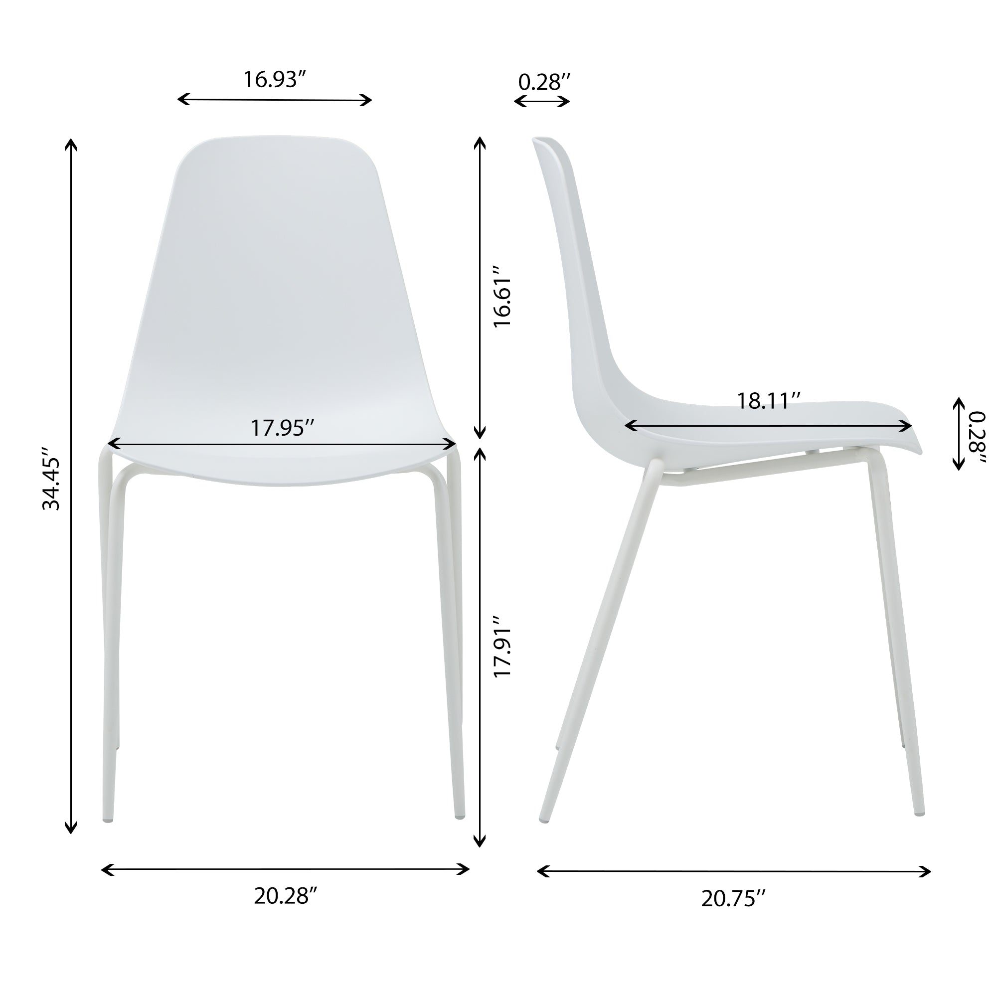 COLAMY Modern Plastic Dining Chair