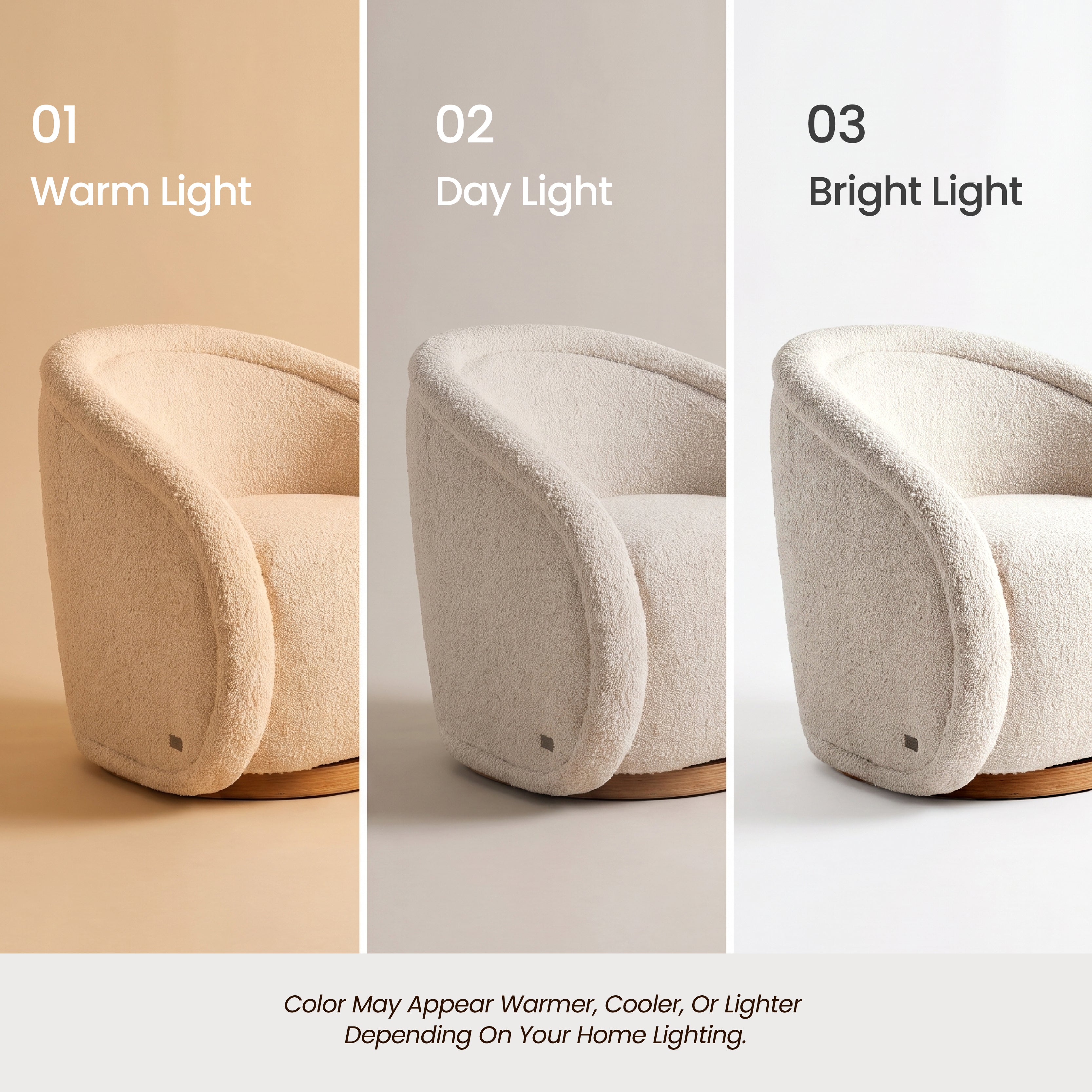 COLAMY AURA Sculpted Swivel Accent Chair
