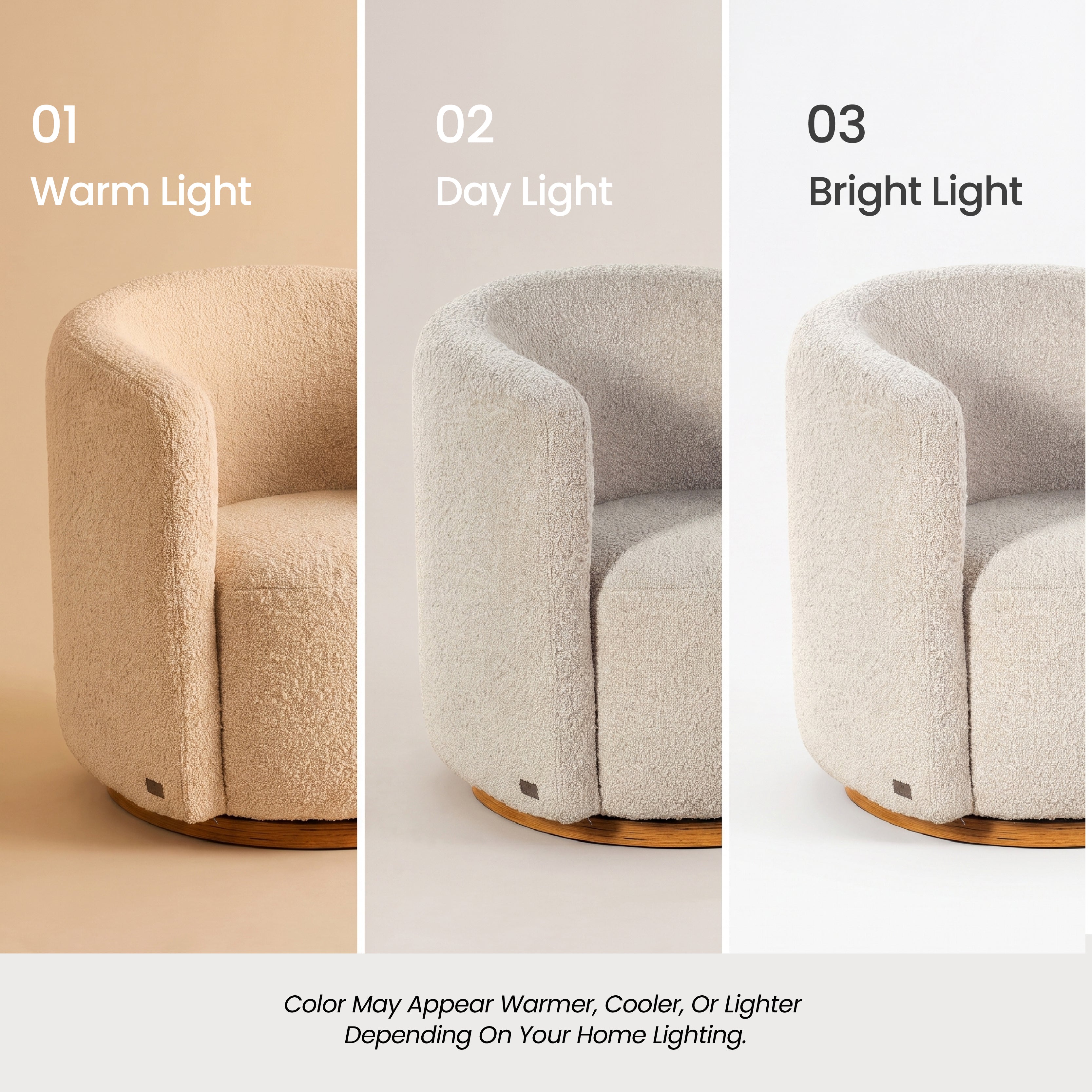 COLAMY AURA Oversized Cocoon Swivel Accent Chair
