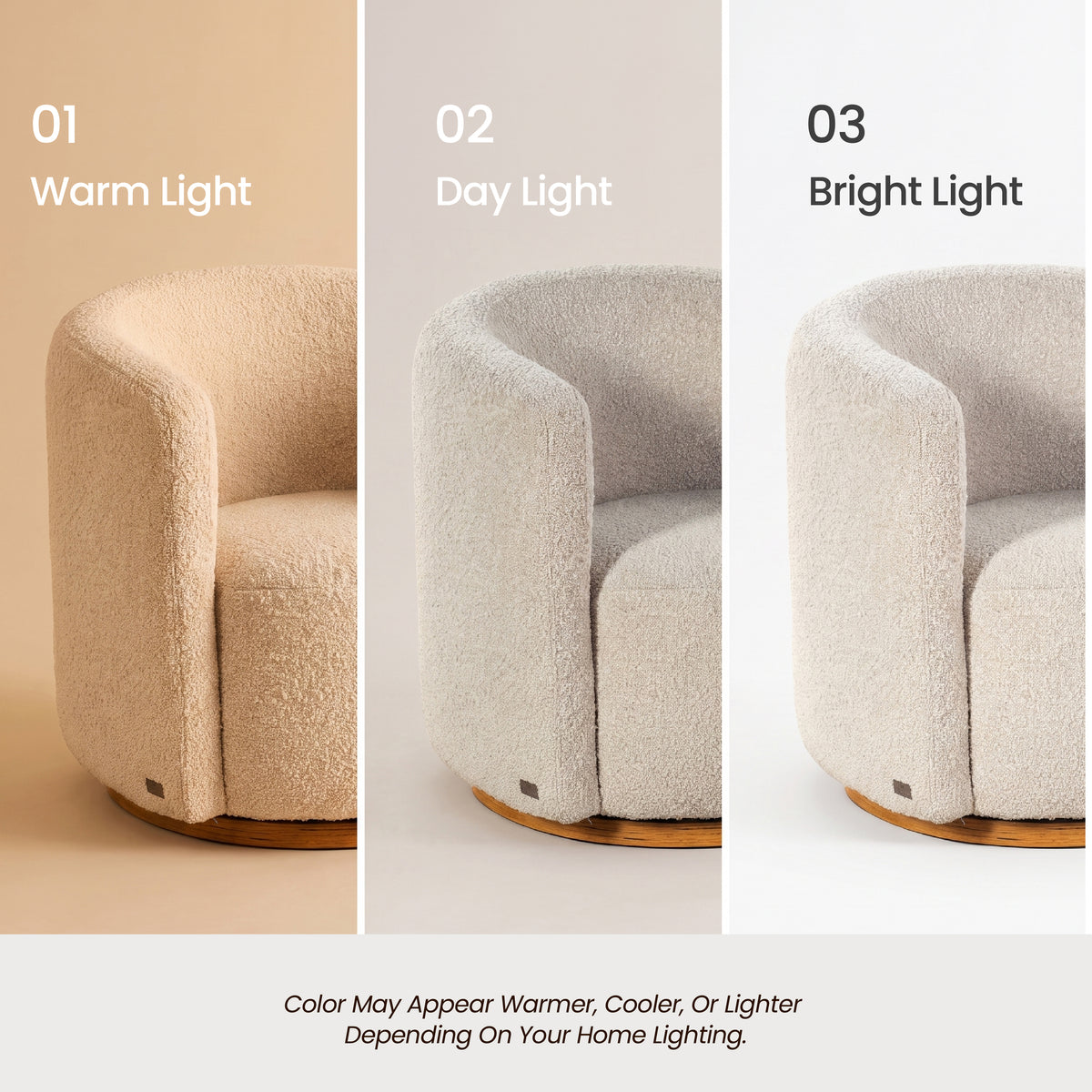 COLAMY AURA Compact Barrel Swivel Accent Chair