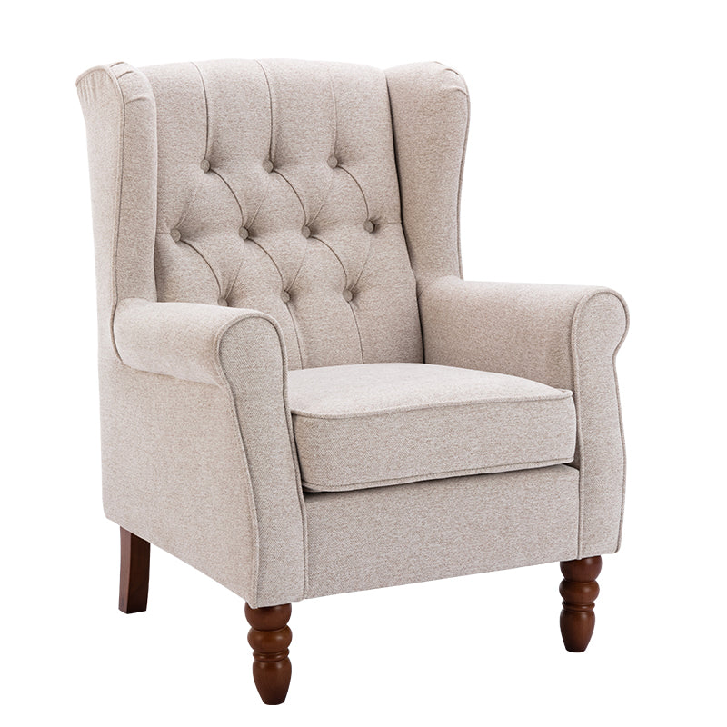 COLAMY Upholstered Accent Chair Wingback Armchair with Rolled Armrest