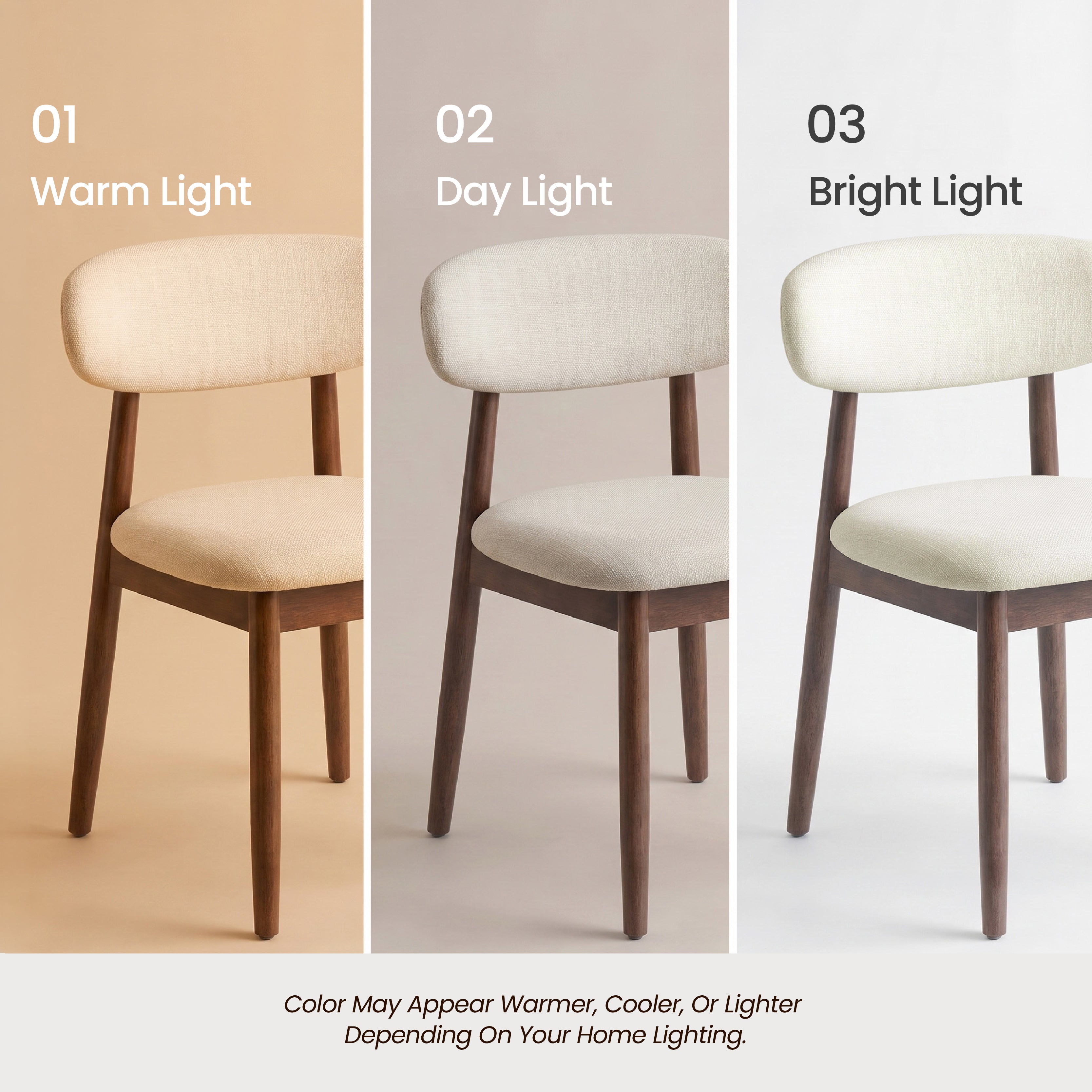 COLAMY NOYA Mid-Century Modern Upholstered Dining Chair