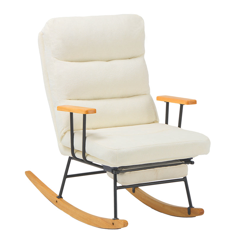 COLAMY Upholstered Rocking Chair with Footrest and Adjustable Backrest Modern Out-door Accent Chair Model.ZE023