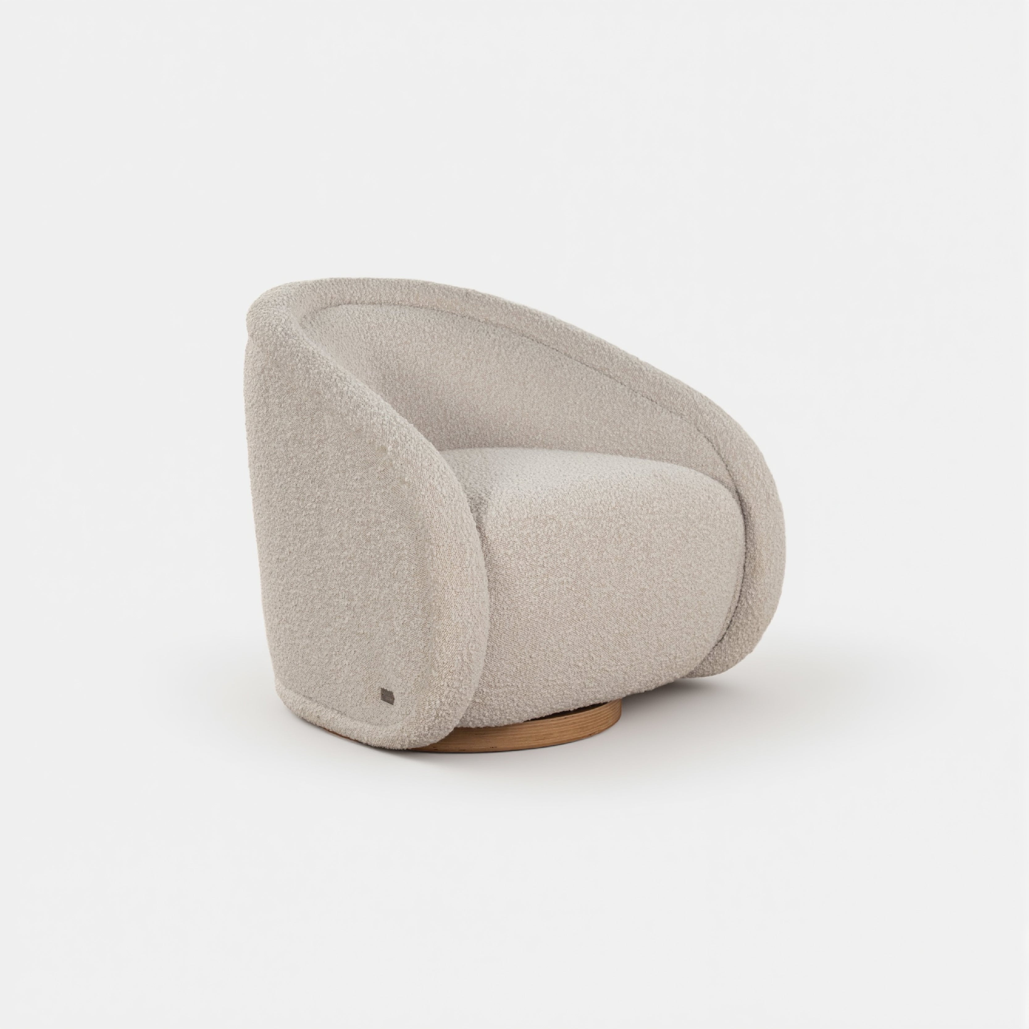 COLAMY AURA Sculpted Swivel Accent Chair