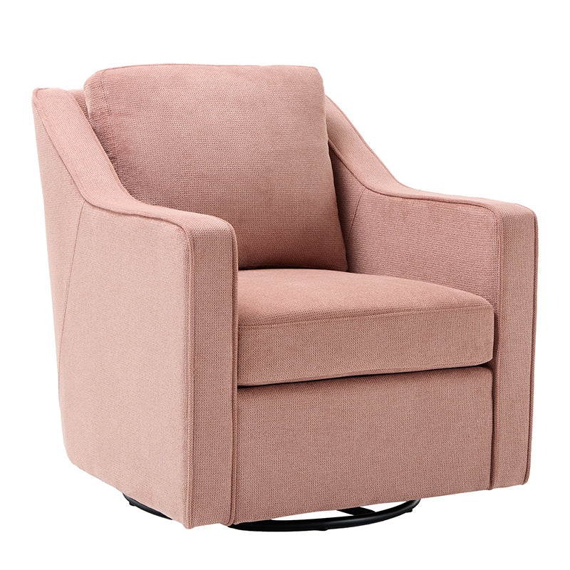 COLAMY Beige Color 360° Swivel Accent Chair Upholstered Fabric Leisure Armchair