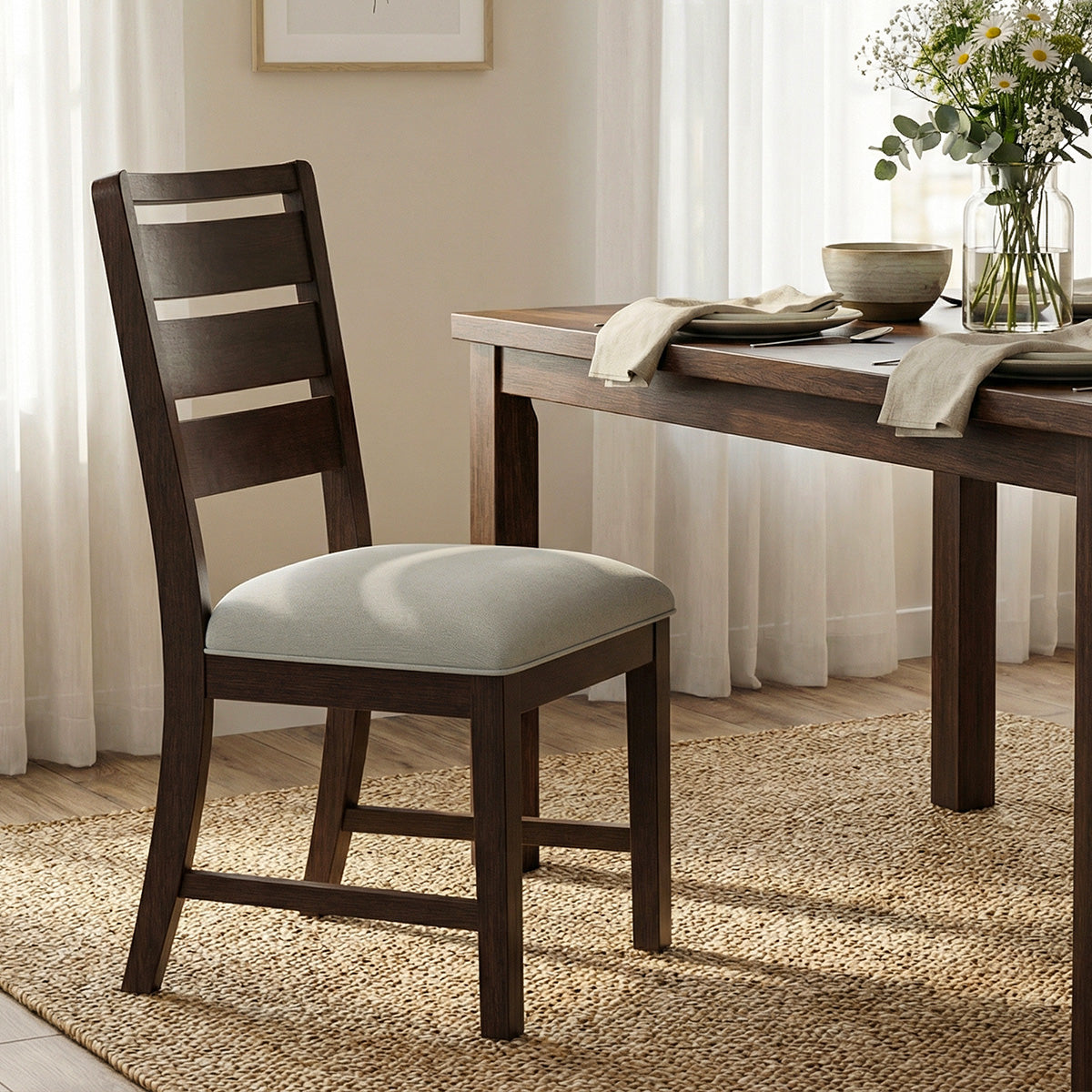 COLAMY SERA Solid Wood Comfort Dining Chair