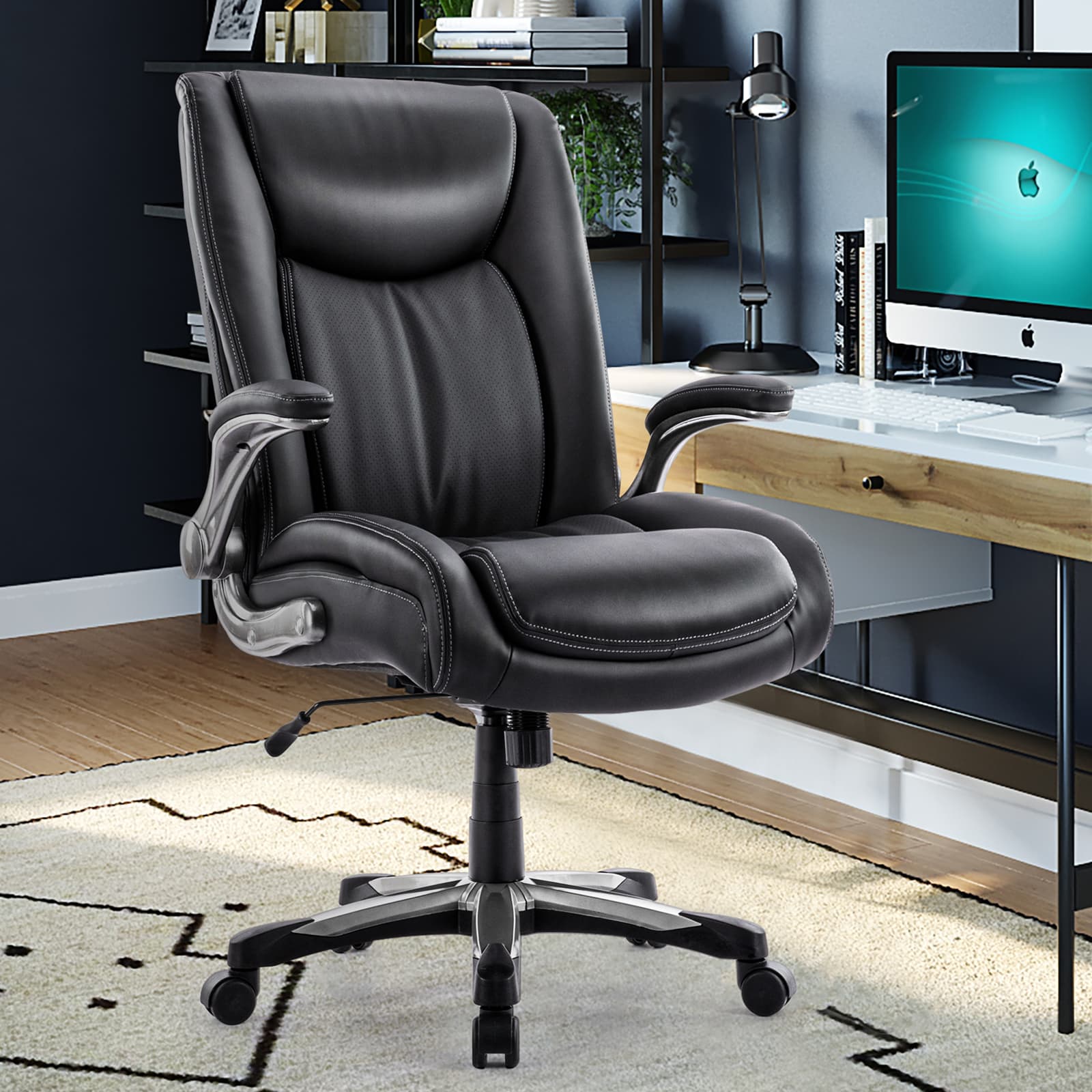 COLAMY PU Leather Big & Tall Office Chair 400lbs Computer Chair Model.5309