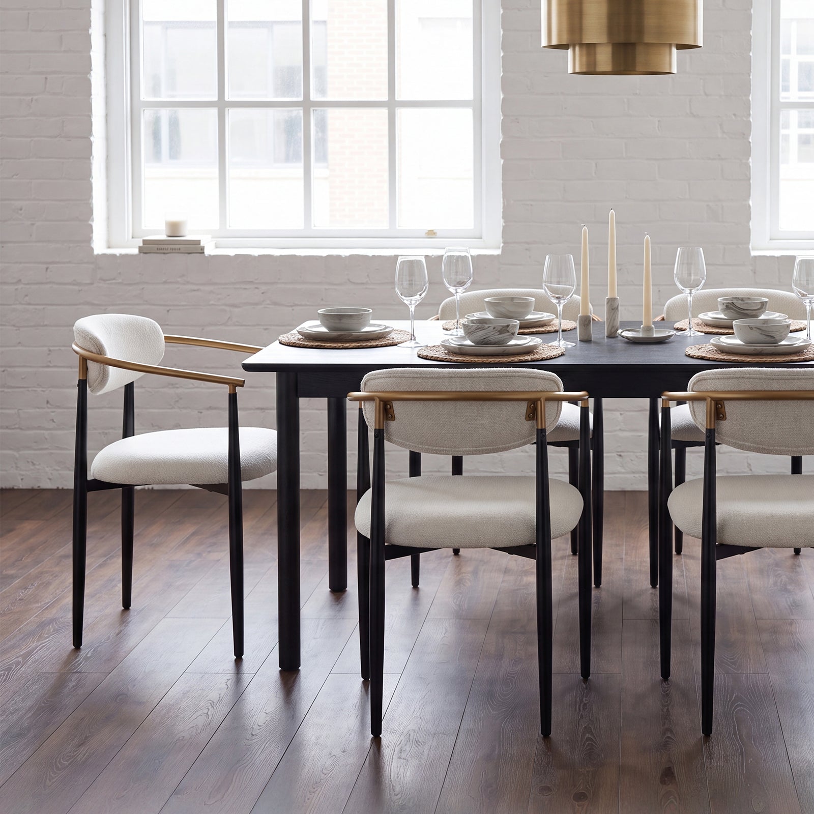 COLAMY MATRIX 19.5'' Upholstered Dining Chairs with Arms