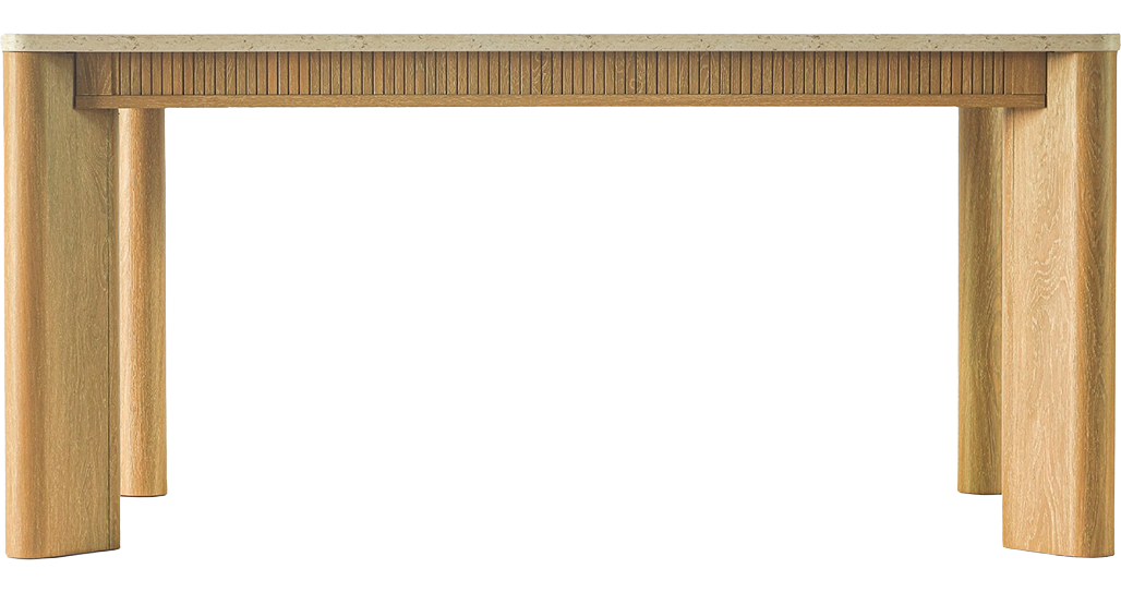 COLAMY VERSE 63" Travertine-Inspired Dining Table for 4–6