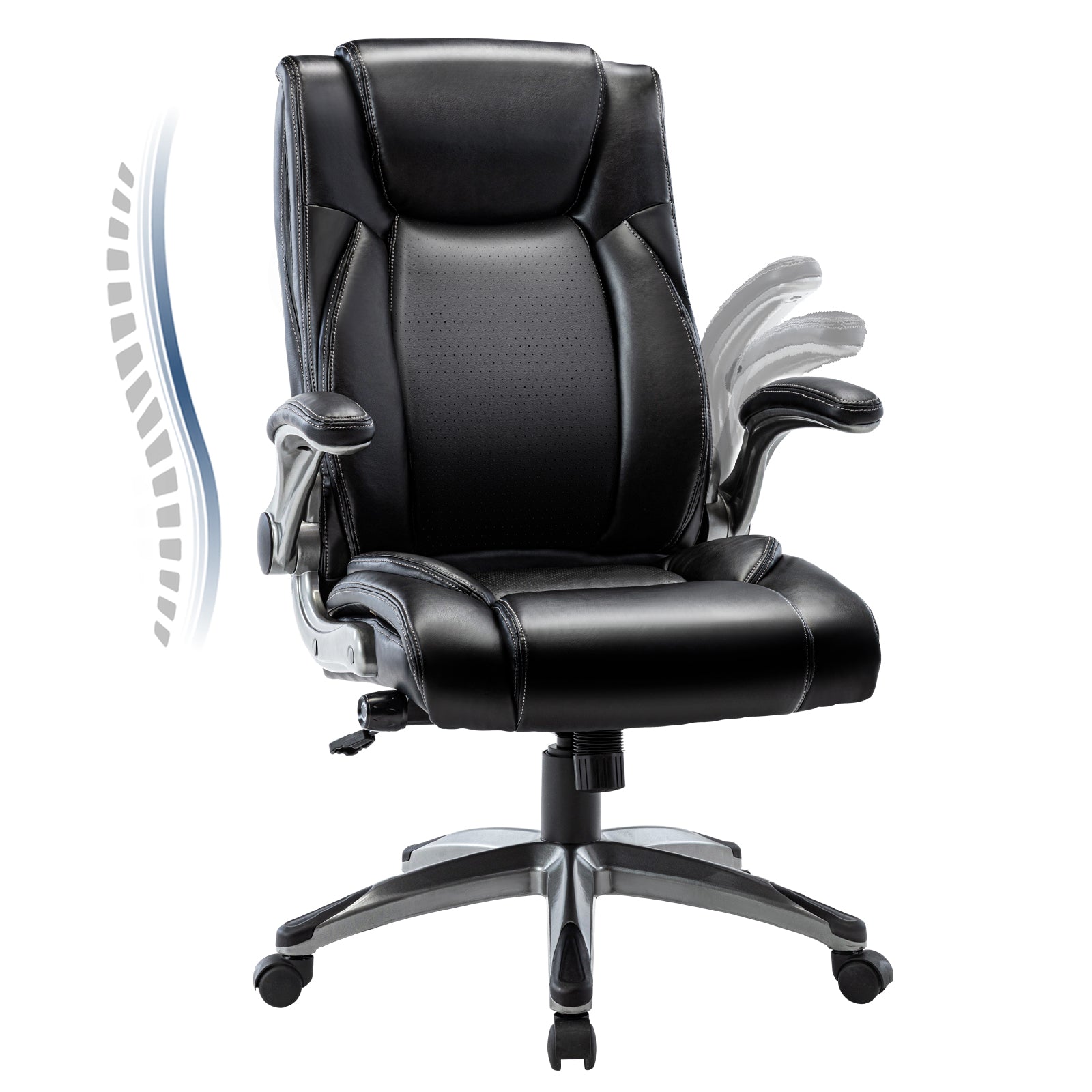 COLAMY 300lbs Faux Leather Office Chair with Ergonomic Adjustment Mdel.91287