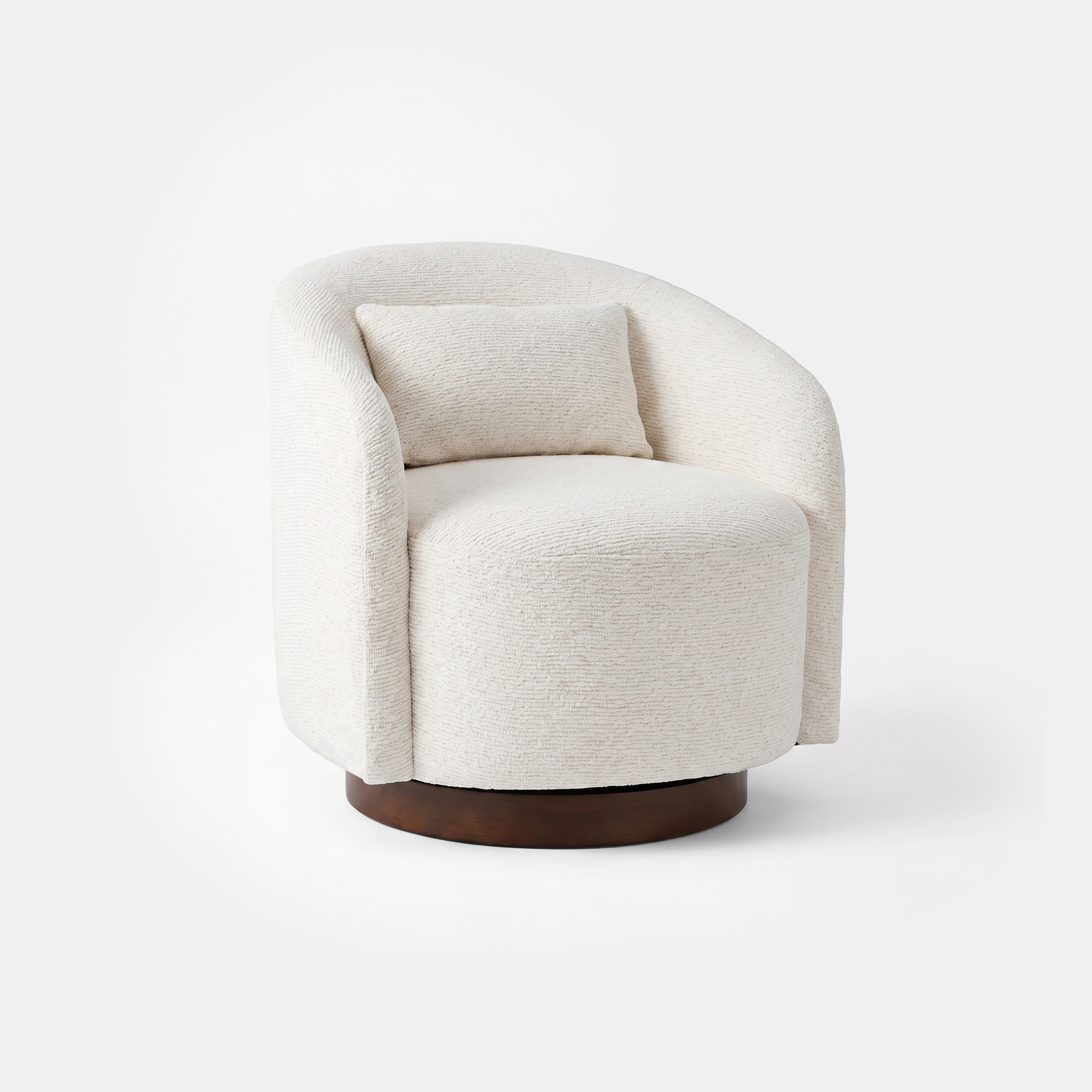 COLAMY AURA Rounded Barrel Swivel Accent Chair