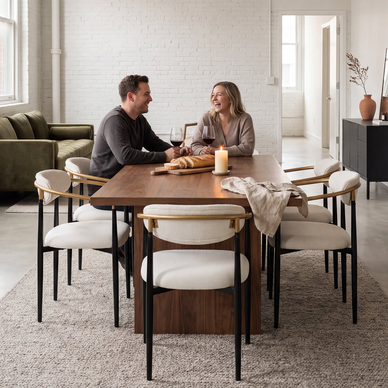 COLAMY MATRIX 19.5'' Upholstered Dining Chairs with Arms
