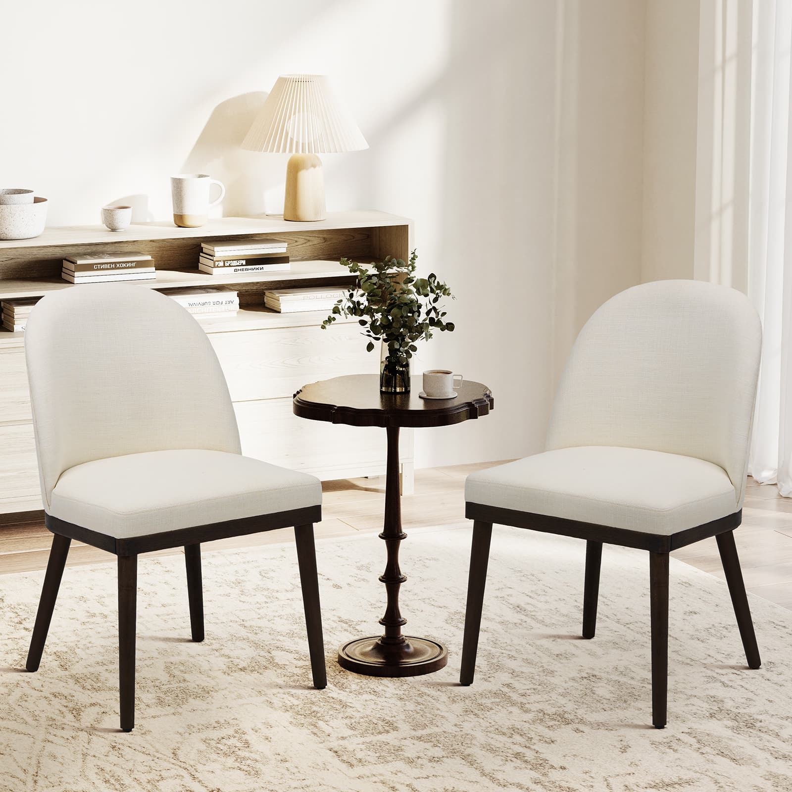 COLAMY Upholstered Mid-back Dining Chair