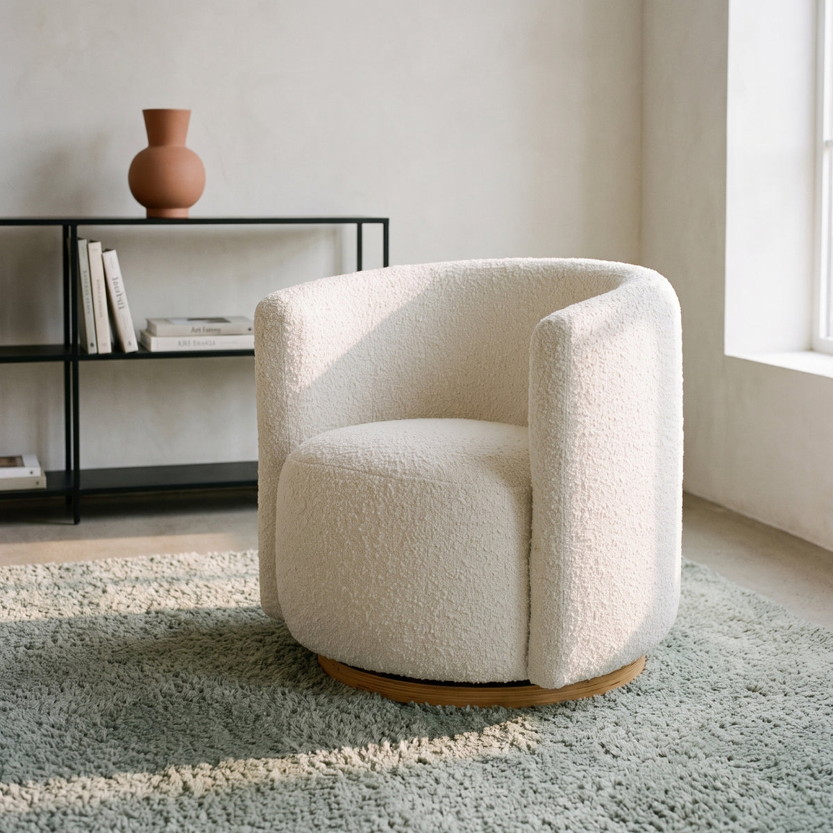 COLAMY AURA Oversized Cocoon Swivel Accent Chair
