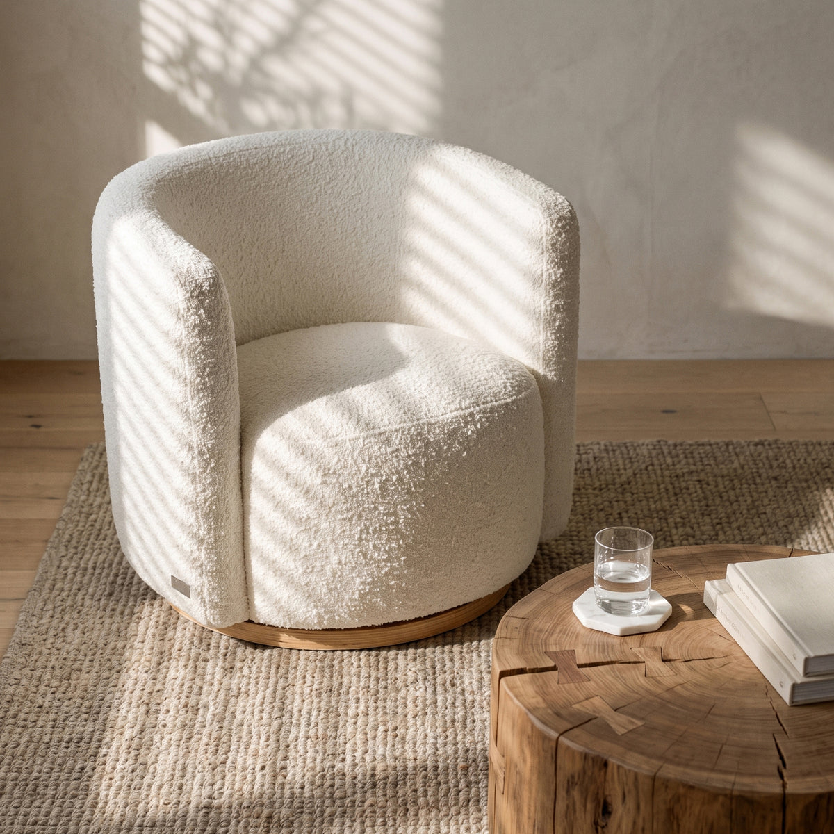 COLAMY AURA Oversized Cocoon Swivel Accent Chair
