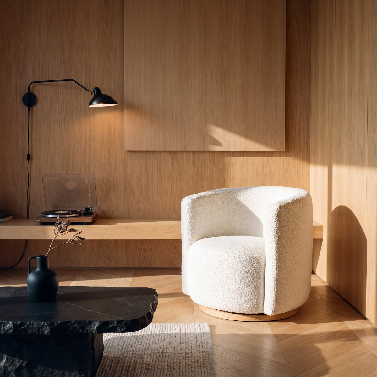 COLAMY AURA Oversized Cocoon Swivel Accent Chair
