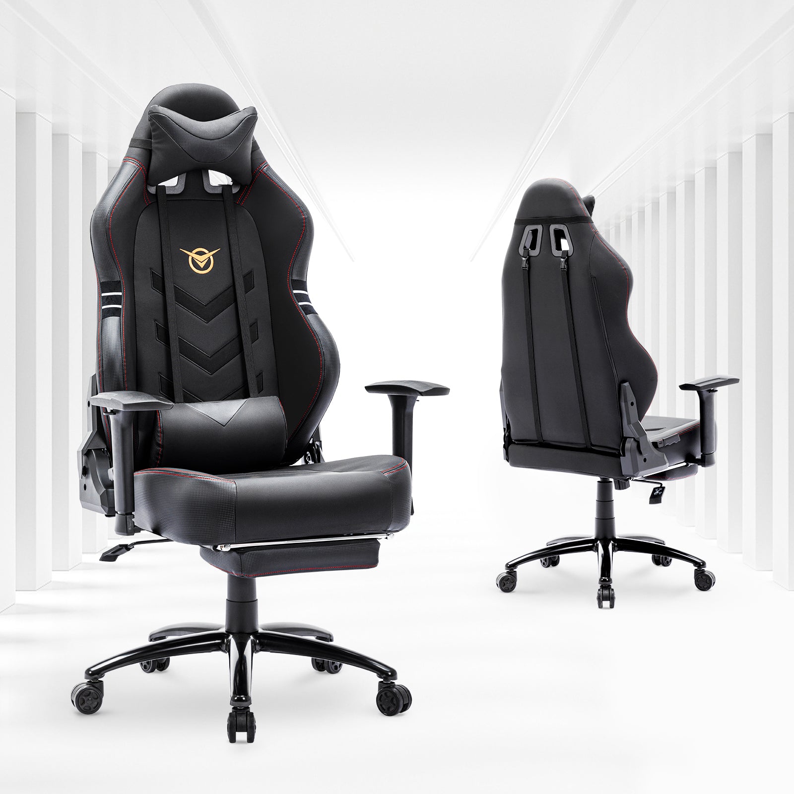 Big and Tall Gaming Chair with Footrest 350lbs Computer Gamer Chair Model.1325F