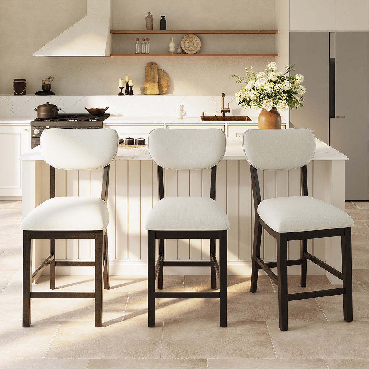 COLAMY AUREL Upholstered Bar Stool