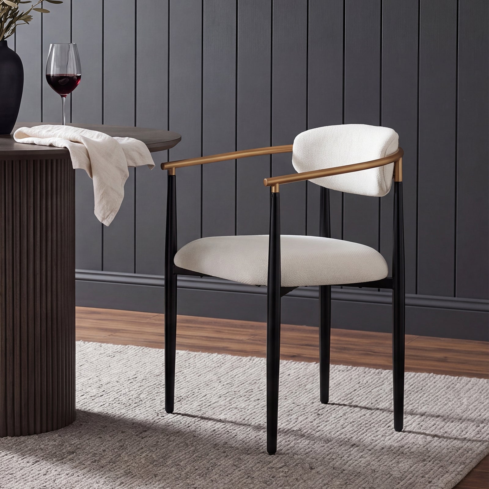 COLAMY MATRIX 19.5'' Upholstered Dining Chairs with Arms